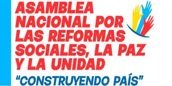ASAMBLEA NACIONAL POR LAS REFORMAS SOCIALES, LA PAZ Y LA UNIDAD 14 y 15 septiembre