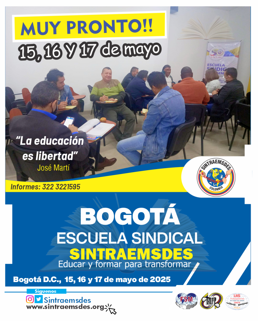 Escuela Sindical Sintraemsdes Bogotá 2025