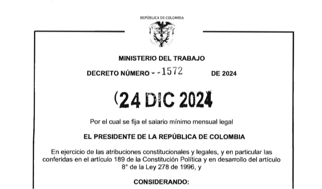 Decreto 1572 de 24 diciembre de 2024