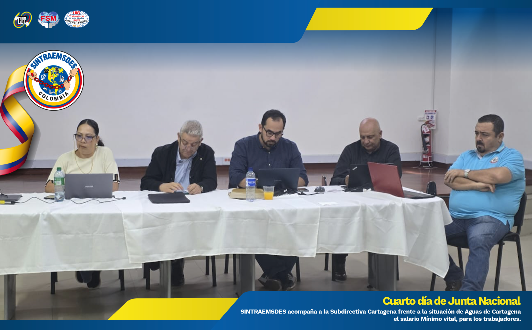 SINTRAEMSDES acompaña a la Subdirectiva Cartagena frente a la situación de Aguas de Cartagena