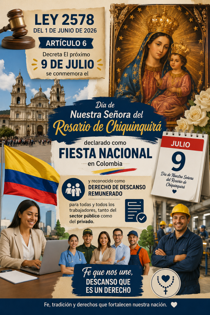 Ley 2578 del 1 de junio de 2026 - Día de Nuestra Señora del Rosario de Chiquinquirá