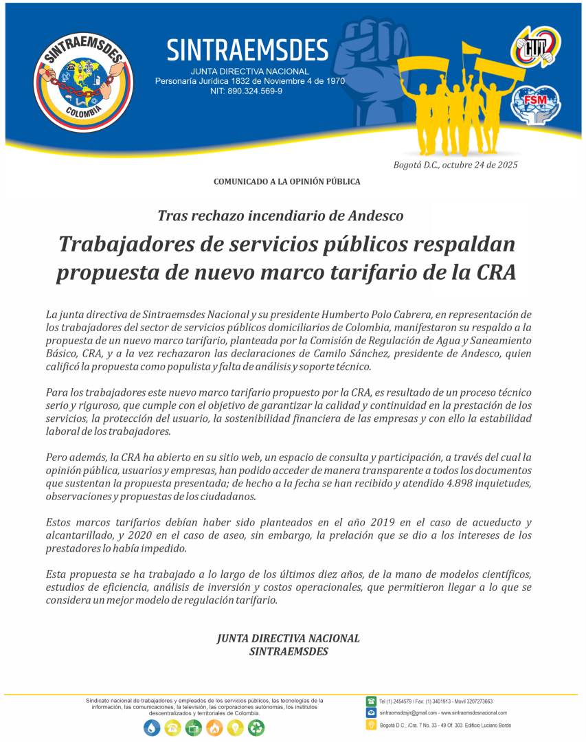 Tras rechazo incendiario de Andesco