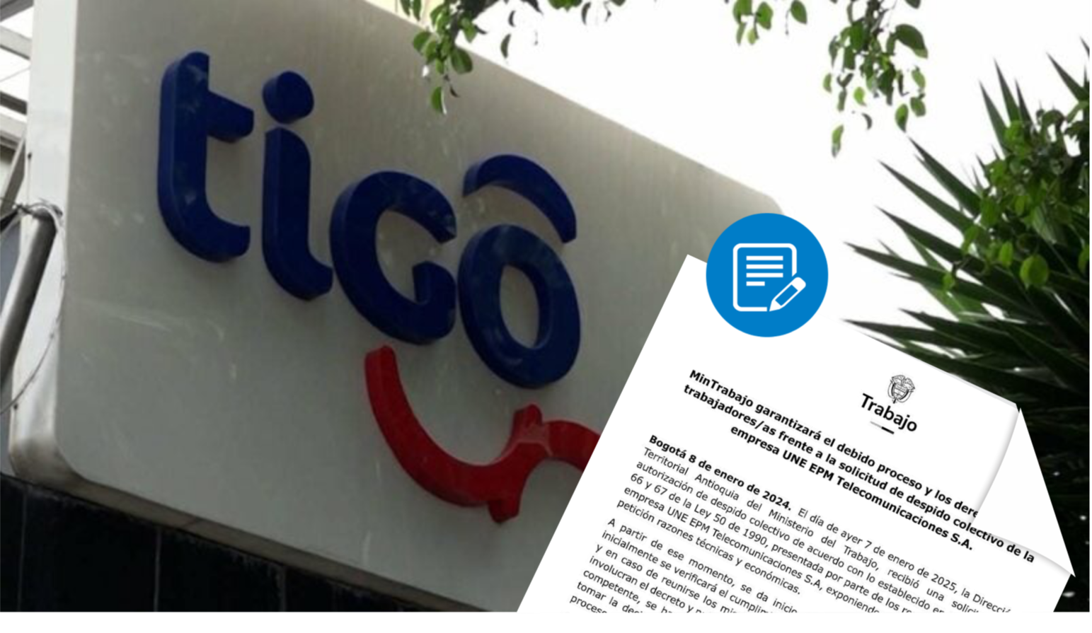 A la solicitud de UNE EPM Telecomunicaciones de despido masivo