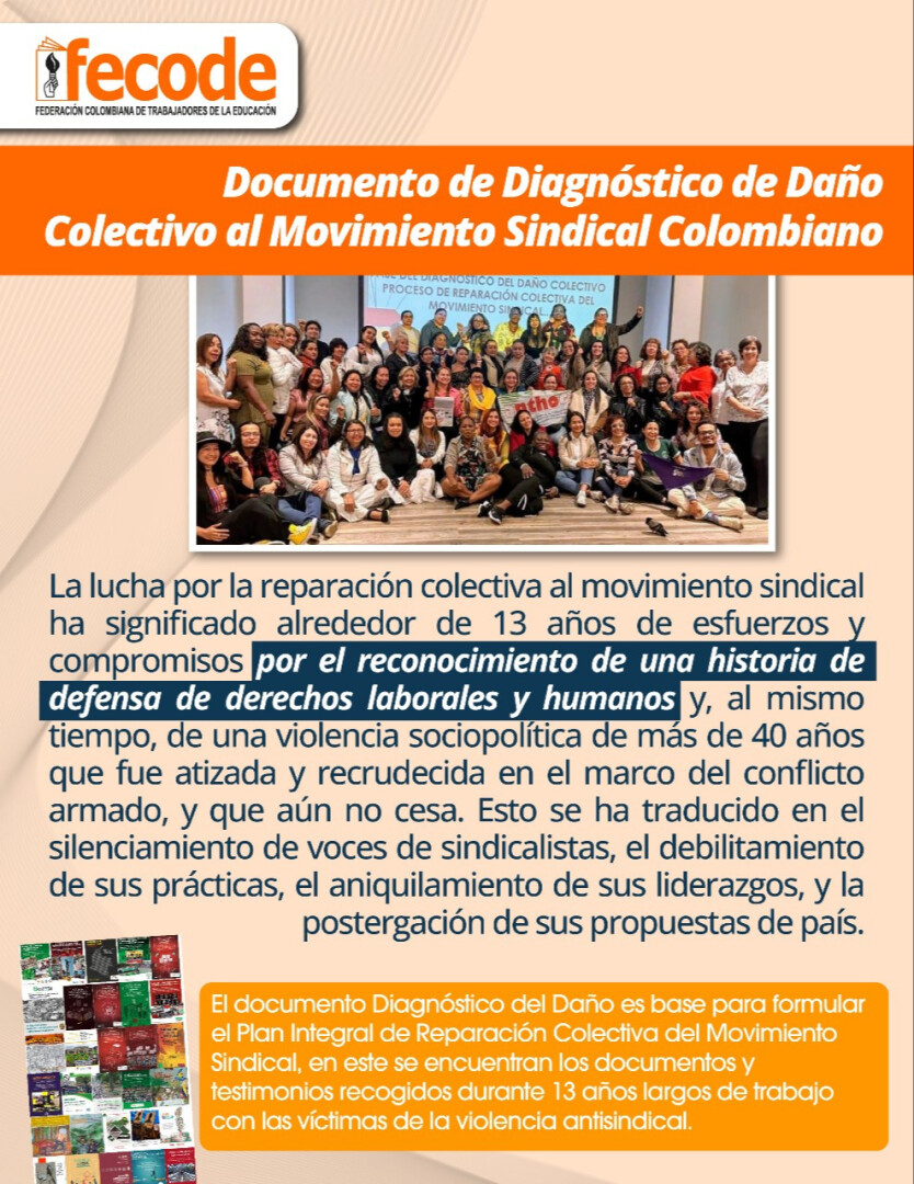 Documento de Diagnóstico de Daño Colectivo al Movimiento Sindical Colombiano