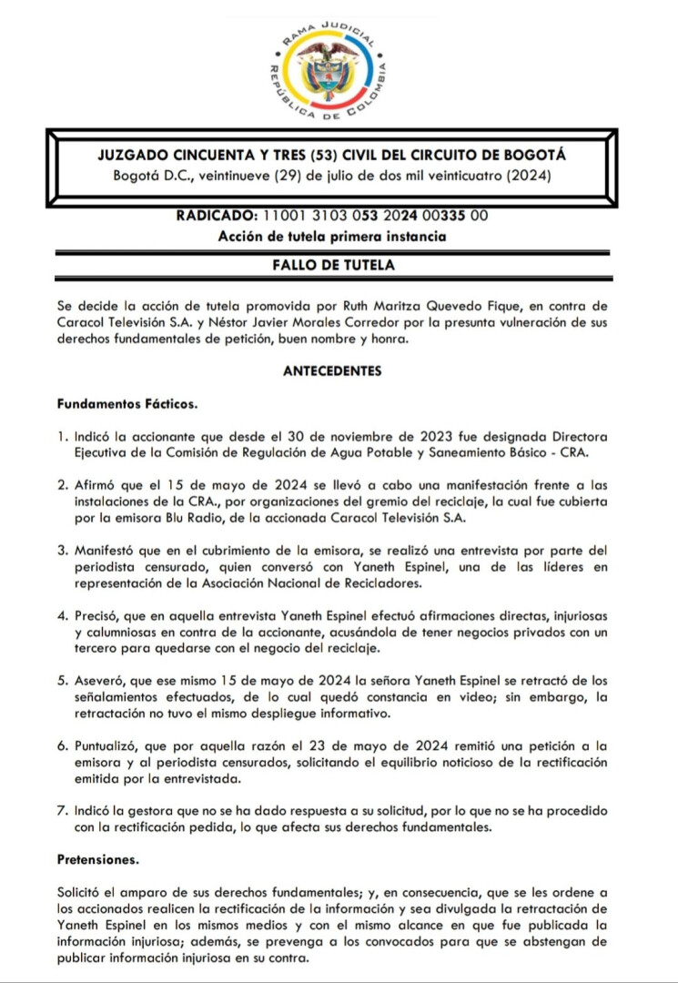 Juez 53 del Circuito Civil de Bogotá