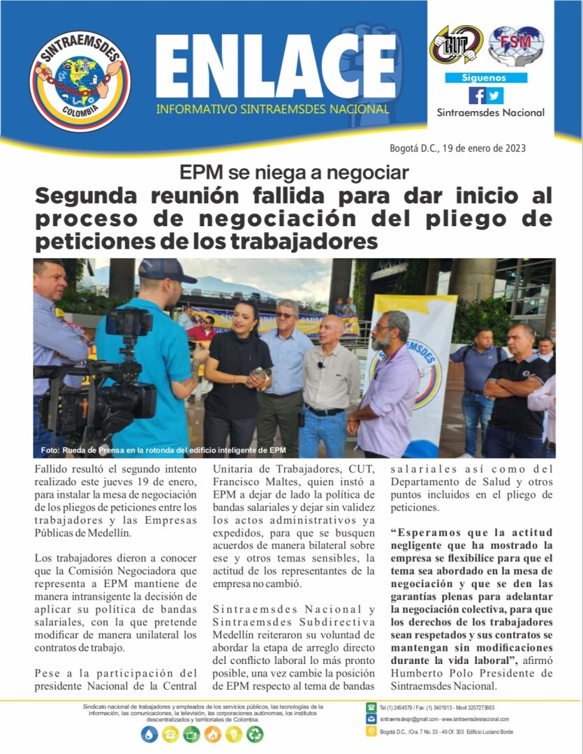 EPM se niega a negociar