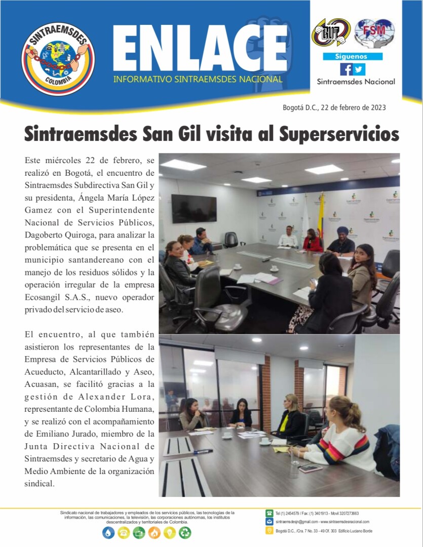 Sintraemsdes San Gil visita al Superservicios