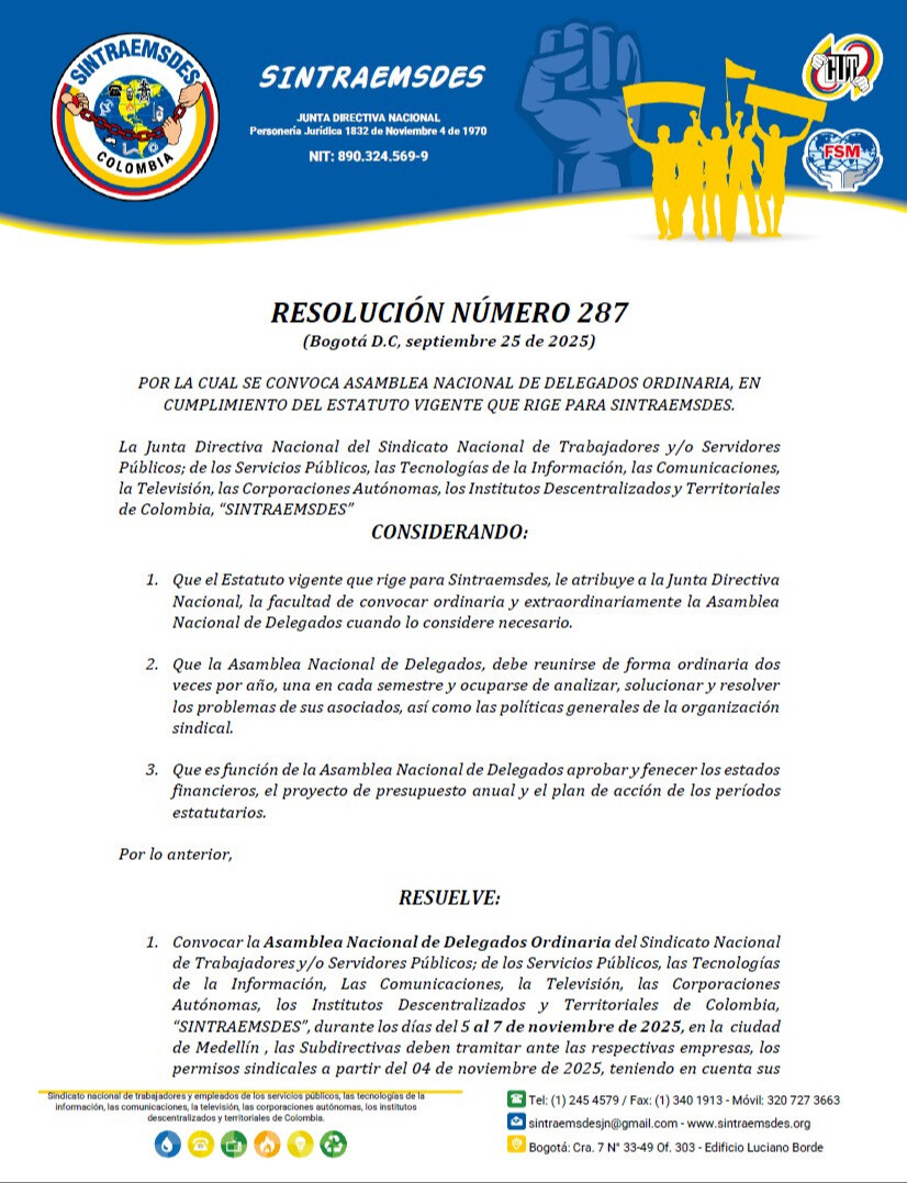 RESOLUCIÓN NÚMERO 287