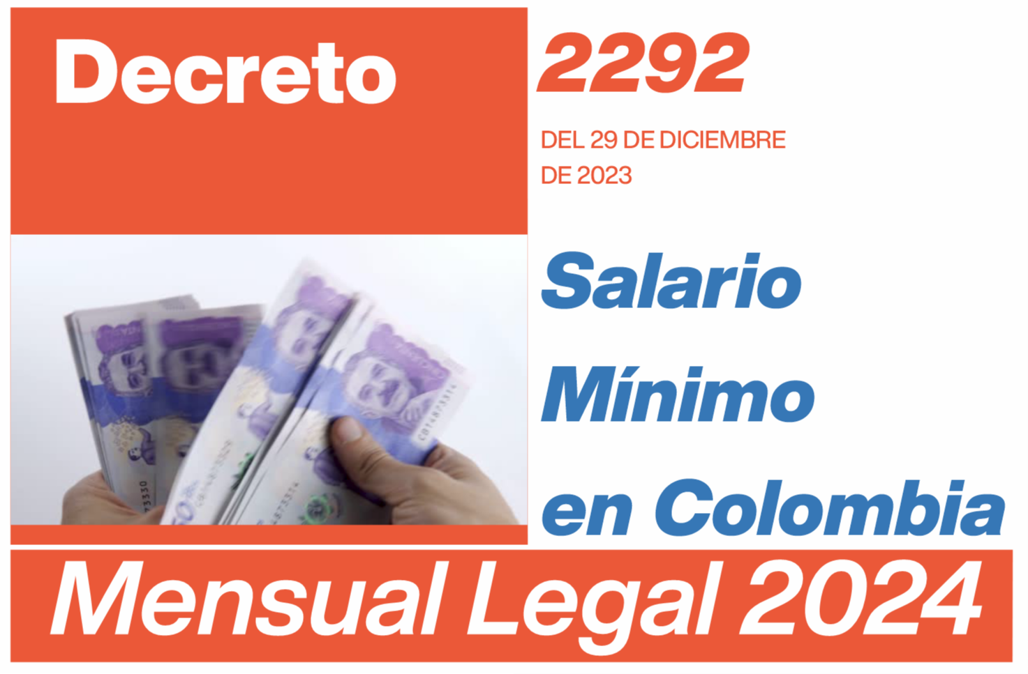 Salario Mínimo Mensual Legal 2024 DECRETO 2292 DEL 29 DE DICIEMBRE DE 2023
