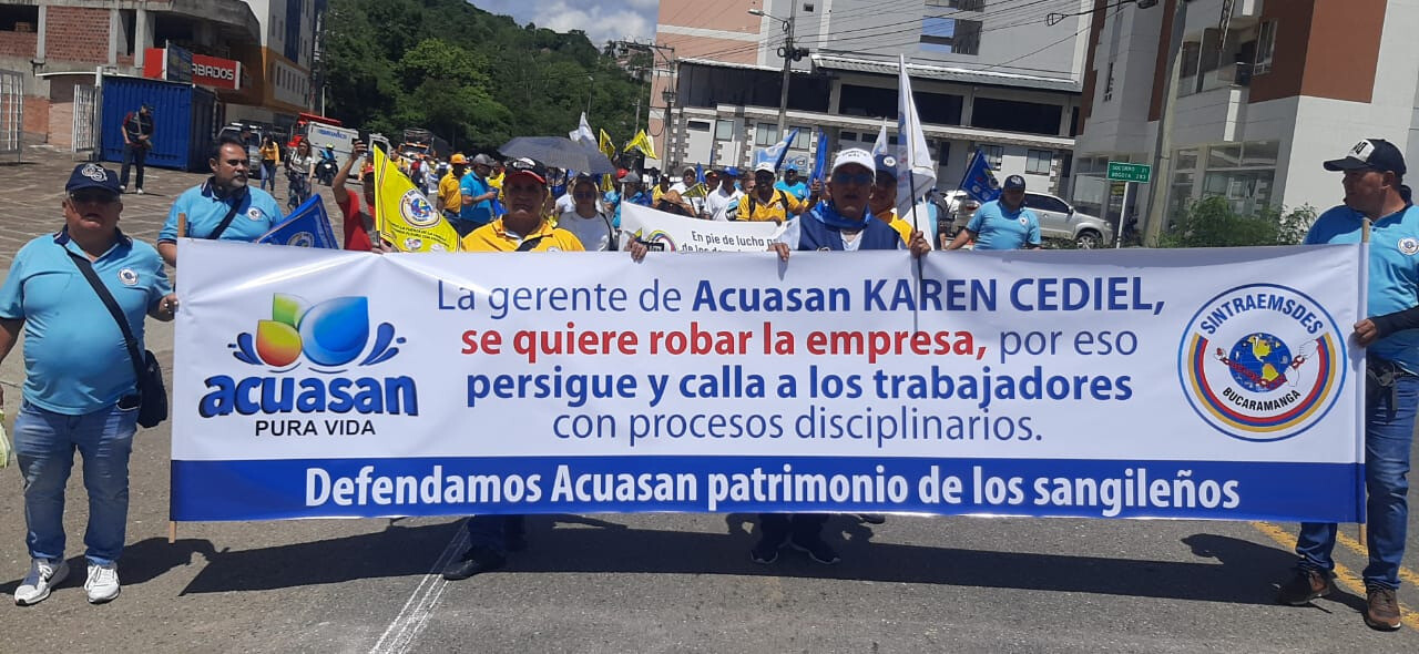 Sintraemsdes manifestó su apoyo y solidaridad a los trabajadores de ACUASAN